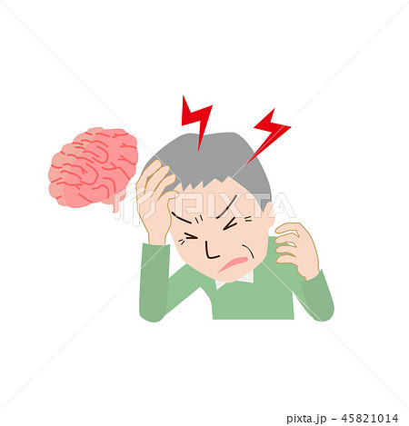 頭痛　脳　中年　老人　男性　一人 45821014