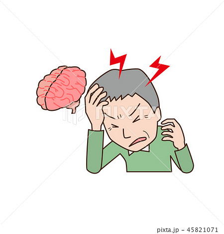 頭痛　脳　中年　老人　男性　一人 45821071