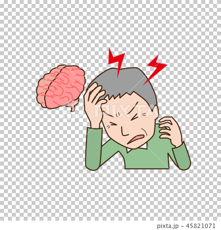 頭痛　脳　中年　老人　男性　一人 45821071