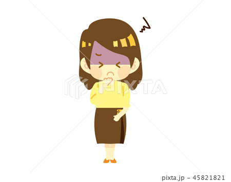吐き気　体調不良　女性 45821821