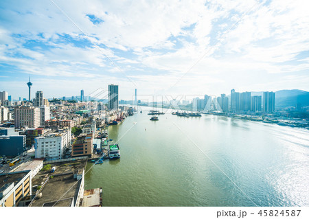 Beautiful architecture building cityscape in macau Beautiful architecture building cityscape in macau 45824587