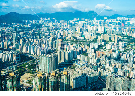 Beautiful architecture building exterior cityscape of hong kong city skyline Beautiful architecture building exterior cityscape of hong kong city skyline 45824646