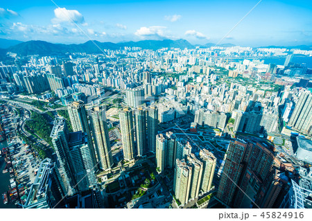 Beautiful architecture building exterior cityscape of hong kong city skyline Beautiful architecture building exterior cityscape of hong kong city skyline 45824916