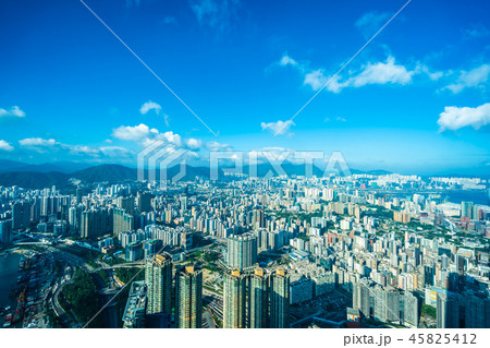 Beautiful architecture building exterior cityscape of hong kong city skyline Beautiful architecture building exterior cityscape of hong kong city skyline 45825412