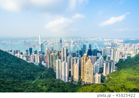 Beautiful architecture building exterior cityscape of hong kong city skyline 45825422