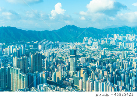 Beautiful architecture building exterior cityscape of hong kong city skyline Beautiful architecture building exterior cityscape of hong kong city skyline 45825423