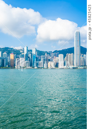 Beautiful architecture building exterior cityscape of hong kong city skyline Beautiful architecture building exterior cityscape of hong kong city skyline 45825425