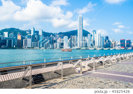Beautiful architecture building exterior cityscape of hong kong city skyline 45825426
