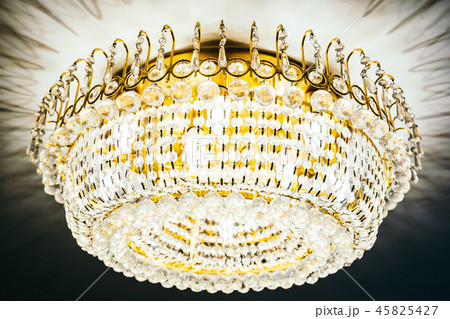 Beautiful luxury crystal chandelier decoration interior 45825427