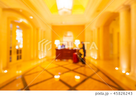 Abstract blur and defocused hotel lobby interior 45826243