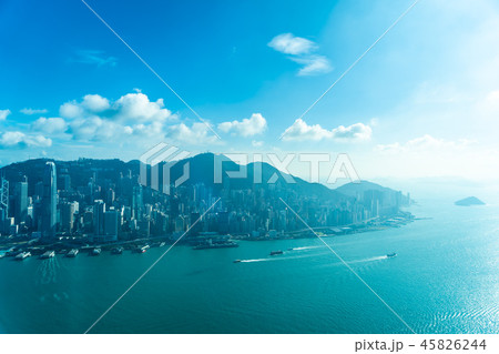 Beautiful architecture building exterior cityscape of hong kong city skyline 45826244