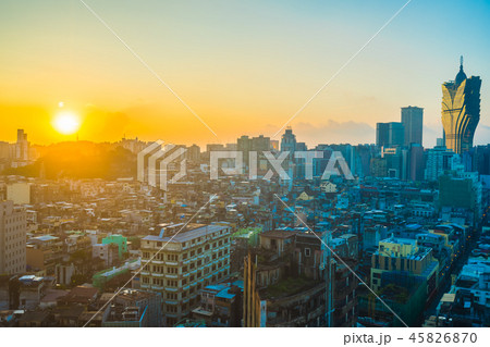 Beautiful architecture building cityscape of macau city Beautiful architecture building cityscape of macau city 45826870