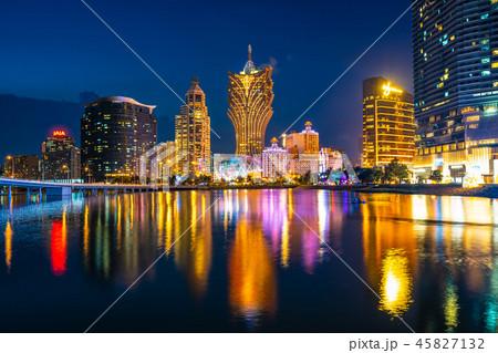 Beautiful architecture building cityscape in macau 45827132