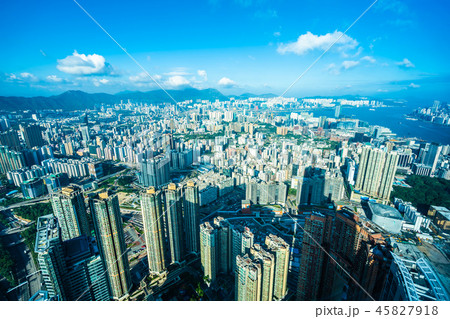 Beautiful architecture building exterior cityscape of hong kong city skyline 45827918