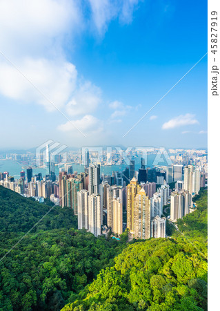 Beautiful architecture building exterior cityscape of hong kong city skyline 45827919
