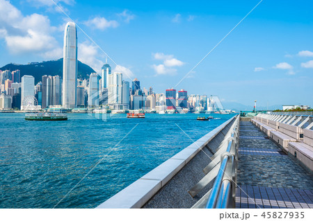 Beautiful architecture building exterior cityscape of hong kong city skyline Beautiful architecture building exterior cityscape of hong kong city skyline 45827935