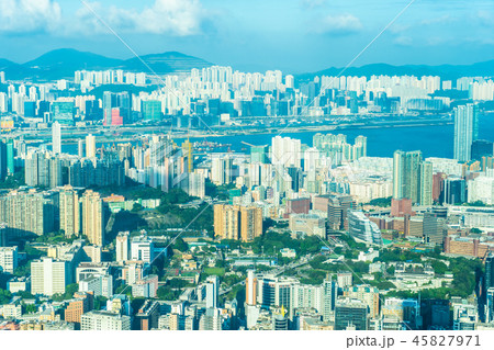 Beautiful architecture building exterior cityscape of hong kong city skyline Beautiful architecture building exterior cityscape of hong kong city skyline 45827971