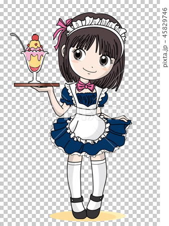 Maid cafe, girl and parfait - Stock Illustration [45829746] - PIXTA