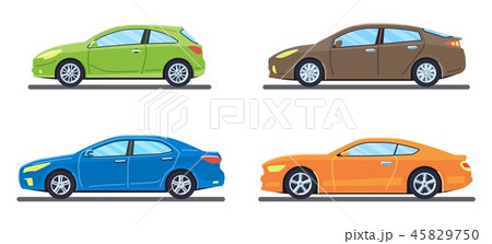 Set Of Personal Cars Sedan Coupe Hatchbackのイラスト素材