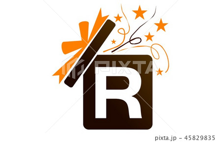 Gift Box Ribbon Letter R Gift Box Ribbon Letter R 45829835