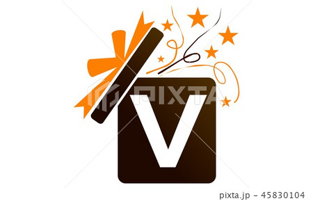 Gift Box Ribbon Letter V 45830104