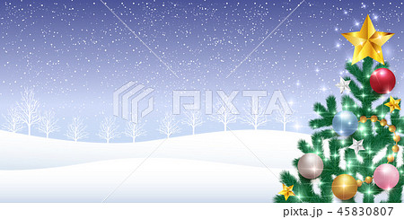 クリスマス　雪　冬　背景  45830807