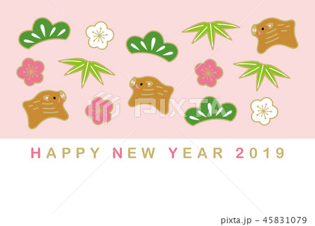 年賀状　2019年　亥年 45831079