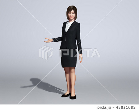 女性 ビジネス スーツ Cg ポーズaのイラスト素材
