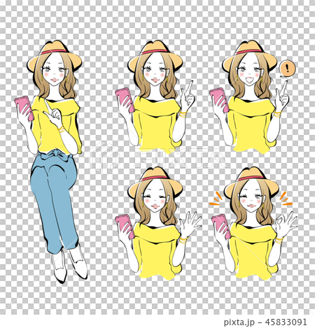 携帯を見る女性 携帯を見る女性 45833091