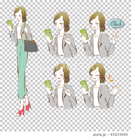 携帯を見る女性 携帯を見る女性 45833093