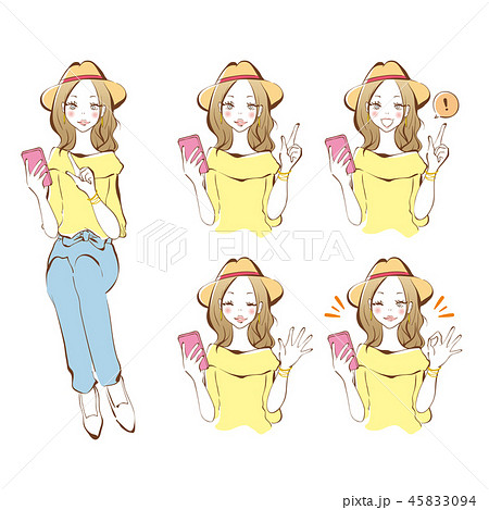 携帯を見る女性 携帯を見る女性 45833094