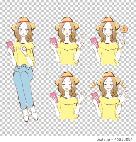 携帯を見る女性 携帯を見る女性 45833094