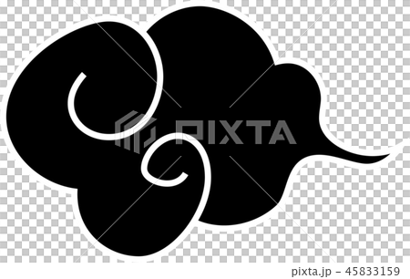 Clouds Japanese style material for new year's cards black 45833159