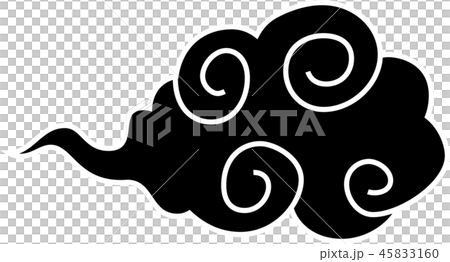 Clouds Japanese style material for new year's cards black Clouds Japanese style material for new year's cards black 45833160