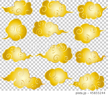 雲日式金色奢華 插圖素材 圖庫