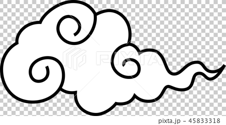 Clouds Japanese Style Black And White Material Stock Illustration