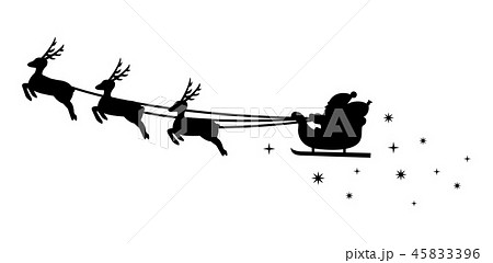 クリスマス サンタクロース シルエットイラストのイラスト素材 45833396 Pixta