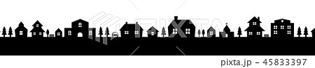 街並みシルエット イラストのイラスト素材