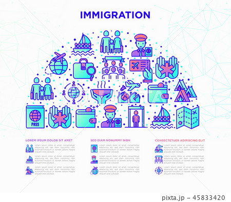 Immigration concept in half circle 45833420