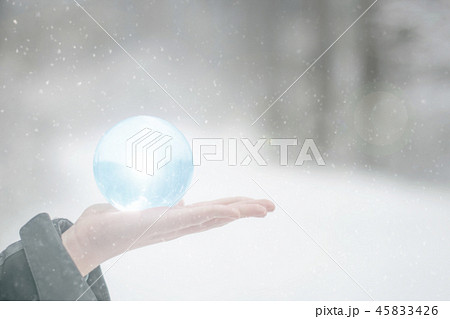 magic crystal ball with a fantastic flare  45833426