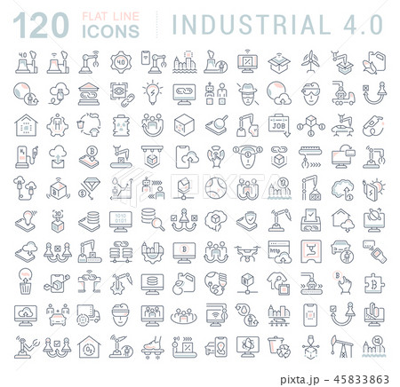 Set Vector Line Icons of Industrial 4.0. 45833863