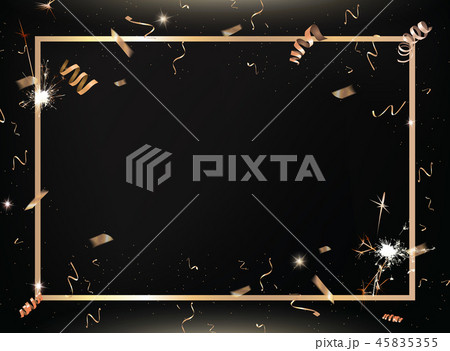 Black party and celebration background gold border Black party and celebration background gold border 45835355