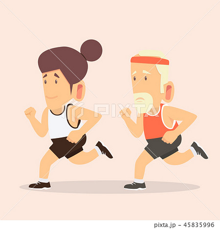 man and woman attractive jogging 45835996