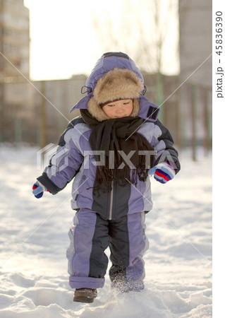 Boy enjoying the first snow Boy enjoying the first snow 45836390