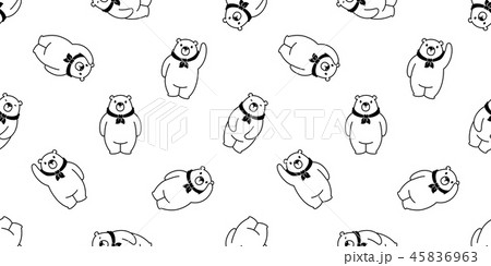 Bear seamless pattern vector polar Bear cartoon  45836963