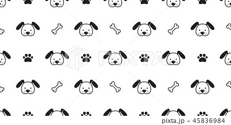 Dog seamless pattern Dachshund vector puppy paw 45836984