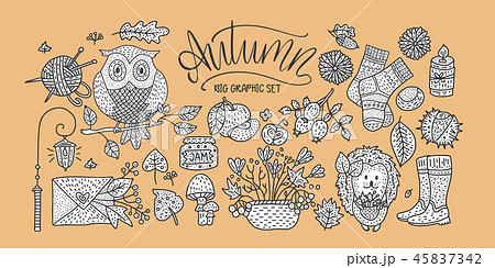 Cozy fall hand drawn vector illustration. Cozy fall hand drawn vector illustration. 45837342