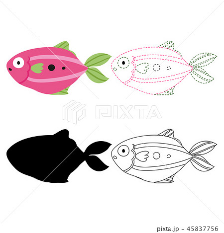 fish worksheet vector design for kid 45837756