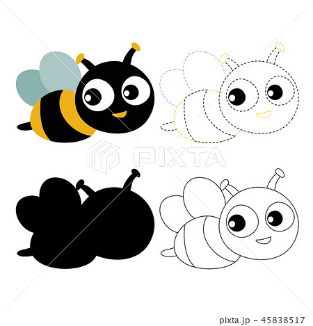 bee worksheet vector design for kid 45838517