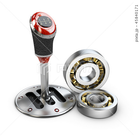 3d illustration of gear shift with bearings, isolated on white 45840171